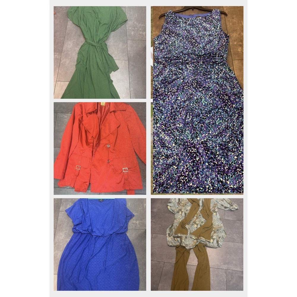 Mixed Brand Clothing Lot Women XXL 2X EUC Multicolor Spring Summer Dress Work